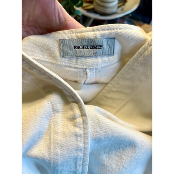 Rachel Comey $450 White Glitch Denim Coveralls Jumpsuit (Made in USA)- 8 Medium - Picture 7 of 7